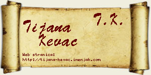 Tijana Kevac vizit kartica